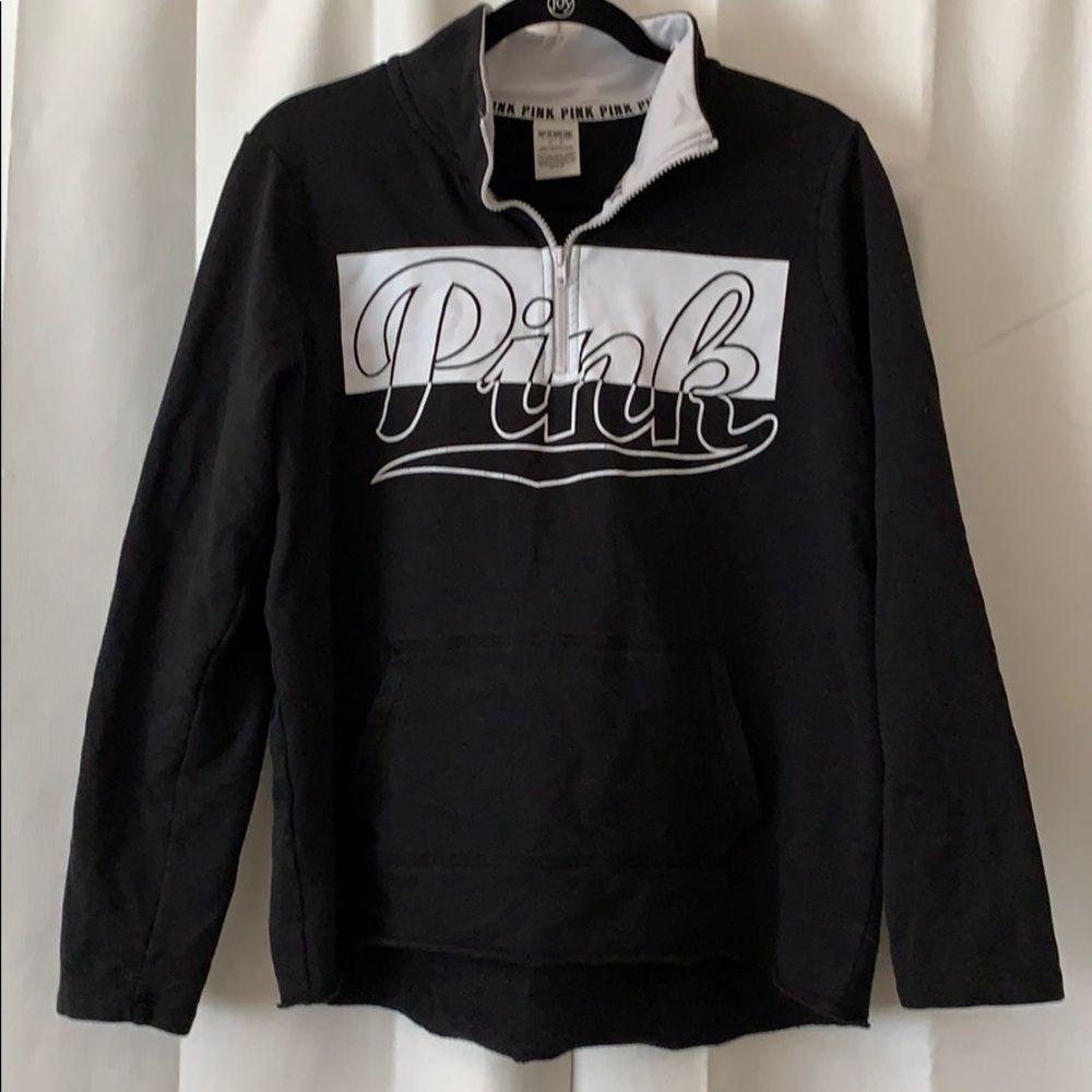 Sold Victoria Secret Pink Black quarter zip jacket